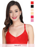 Solid Non Padded Bra (Pack Of 6)