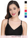 Solid Non Padded Bra (Pack Of 6)