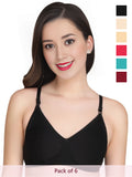 Solid Non Padded Bra (Pack Of 6)