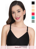 Solid Non Padded Bra (Pack Of 6)