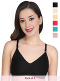 Solid Non Padded Bra (Pack Of 6)