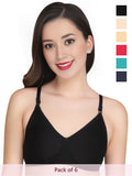 Solid Non Padded Bra (Pack Of 6)