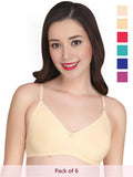 Solid Padded Bra (Pack Of 6)