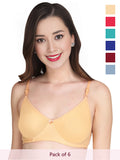 Solid Padded Bra (Pack Of 6)