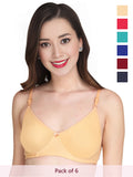 Solid Padded Bra (Pack Of 6)