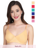 Solid Padded Bra (Pack Of 6)