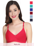 Solid Padded Bra (Pack Of 6)