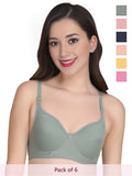 Solid Padded Bra (Pack Of 6)