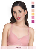 Solid Padded Bra (Pack Of 6)