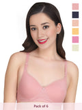 Solid Non Padded Bra (Pack Of 6)
