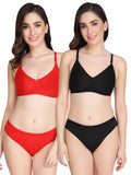 Non Padded Bra Panty Set (Pack Of 2)