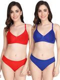 Non Padded Bra Panty Set (Pack Of 2)