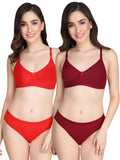 Non Padded Bra Panty Set (Pack Of 2)