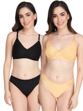 Non Padded Bra Panty Set (Pack Of 2)