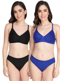 Non Padded Bra Panty Set (Pack Of 2)