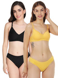 Non Padded Bra Panty Set (Pack Of 2)