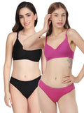 Non Padded Bra Panty Set (Pack Of 2)