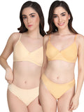 Non Padded Bra Panty Set (Pack Of 2)