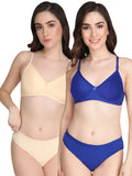 Non Padded Bra Panty Set (Pack Of 2)