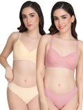 Non Padded Bra Panty Set (Pack Of 2)