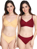 Non Padded Bra Panty Set (Pack Of 2)