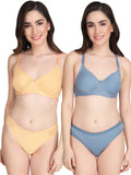 Non Padded Bra Panty Set (Pack Of 2)