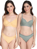 Non Padded Bra Panty Set (Pack Of 2)
