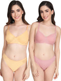 Non Padded Bra Panty Set (Pack Of 2)