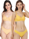 Non Padded Bra Panty Set (Pack Of 2)