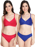 Non Padded Bra Panty Set (Pack Of 2)