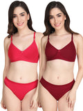 Non Padded Bra Panty Set (Pack Of 2)