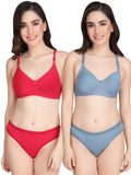 Non Padded Bra Panty Set (Pack Of 2)