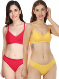 Non Padded Bra Panty Set (Pack Of 2)
