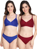 Non Padded Bra Panty Set (Pack Of 2)