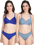 Non Padded Bra Panty Set (Pack Of 2)