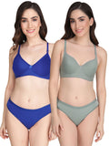 Non Padded Bra Panty Set (Pack Of 2)