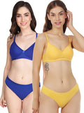 Non Padded Bra Panty Set (Pack Of 2)