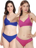 Non Padded Bra Panty Set (Pack Of 2)