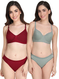Non Padded Bra Panty Set (Pack Of 2)