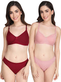 Non Padded Bra Panty Set (Pack Of 2)