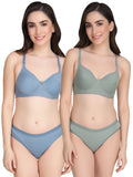 Non Padded Bra Panty Set (Pack Of 2)