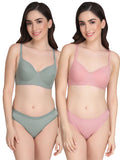 Non Padded Bra Panty Set (Pack Of 2)