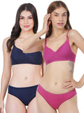 Non Padded Bra Panty Set (Pack Of 2)