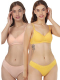 Non Padded Bra Panty Set (Pack Of 2)