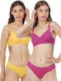 Non Padded Bra Panty Set (Pack Of 2)