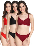 Padded Bra Panty Set (Pack Of 3)