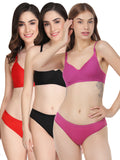 Padded Bra Panty Set (Pack Of 3)