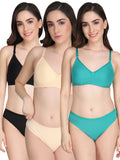 Padded Bra Panty Set (Pack Of 3)
