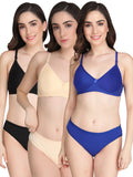 Non Padded Bra Panty Set (Pack Of 3)