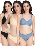 Padded Bra Panty Set (Pack Of 3)